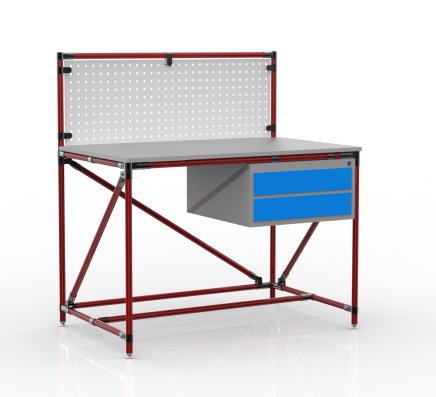 Dílenský stůl z trubkového systému s perfopanelem 240408314 (3 modely) - 2