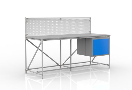 Dílenský stůl s perfopanelem šíře 2000 mm, 240408311 - 1