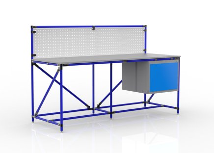Dílenský stůl s perfopanelem šíře 2000 mm, 240408311 - 3