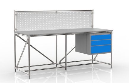 Dílenský stůl s perfopanelem šířky 2000 mm, 24040839 - 4