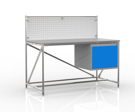 Dílenský stůl s perfopanelem šíře 1500 mm, 24040835 - 4