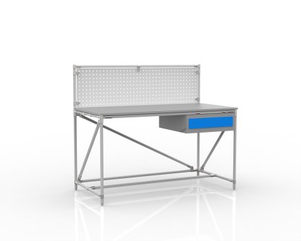 Dílenský stůl s perfopanelem šíře 1500 mm, 24040831