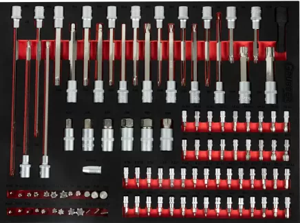 Dílenský vozík na nářadí XT-002 + sada nářadí v pěnové výplni - 6