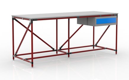 Dílenský stůl s kontejnerem s jednou zásuvkou šíře 2000 mm, 240405313